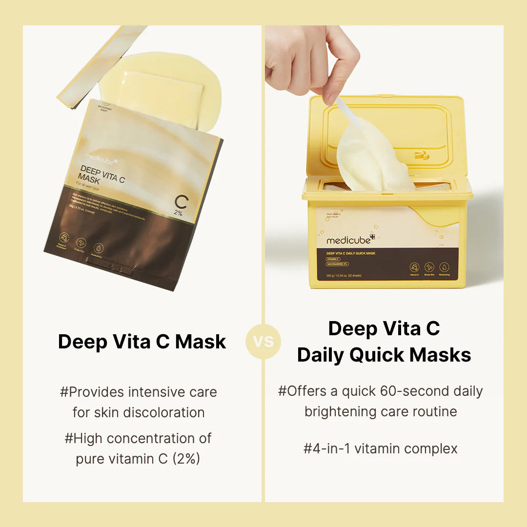 Deep Vita C Daily Quick Mask - Korean Cosmetics