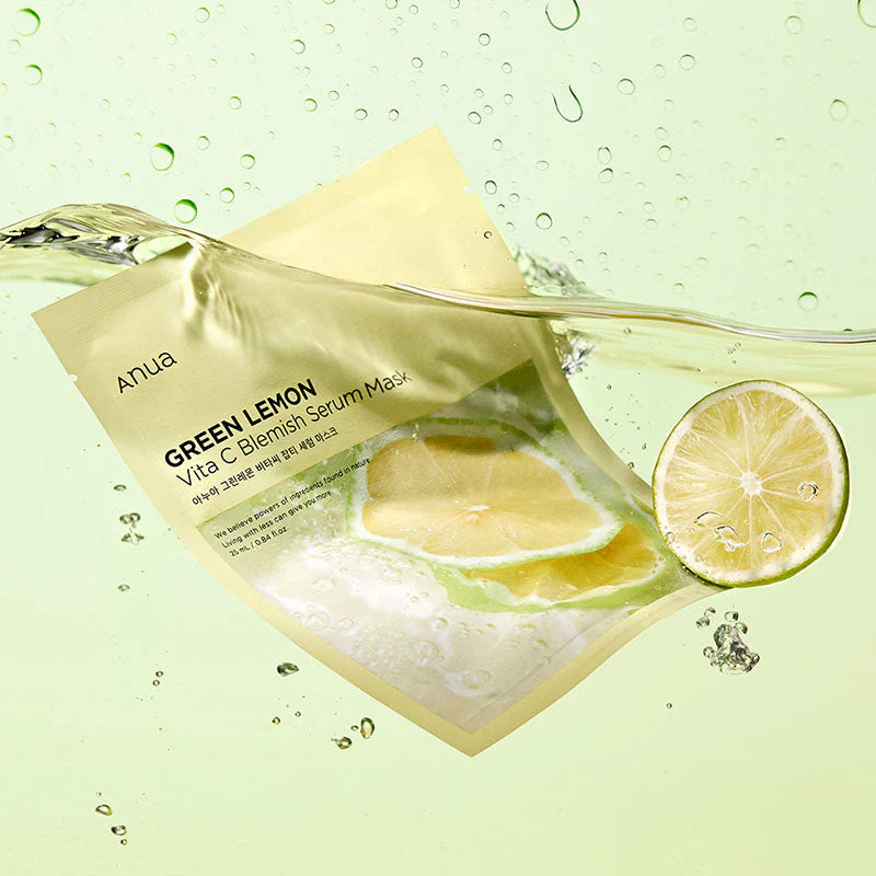 Green Lemon Vita C Blemish Serum Mask - Korean Cosmetics
