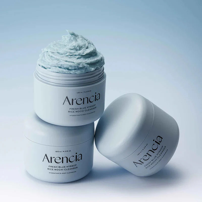 Arencia Fresh Blue Hyssop Rice Mochi Cleanser - Korean Cosmetics