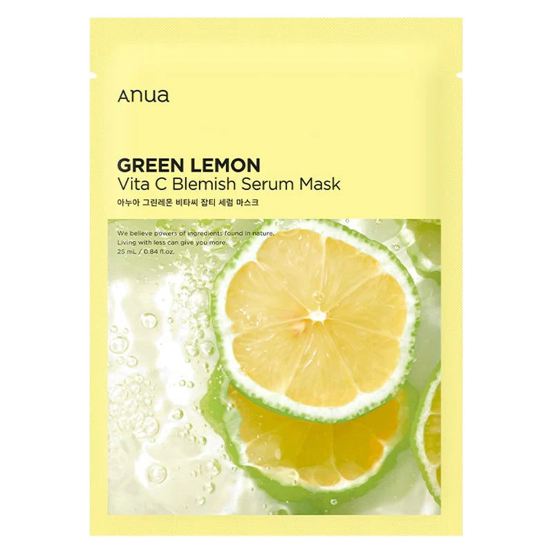 Green Lemon Vita C Blemish Serum Mask - Korean Cosmetics