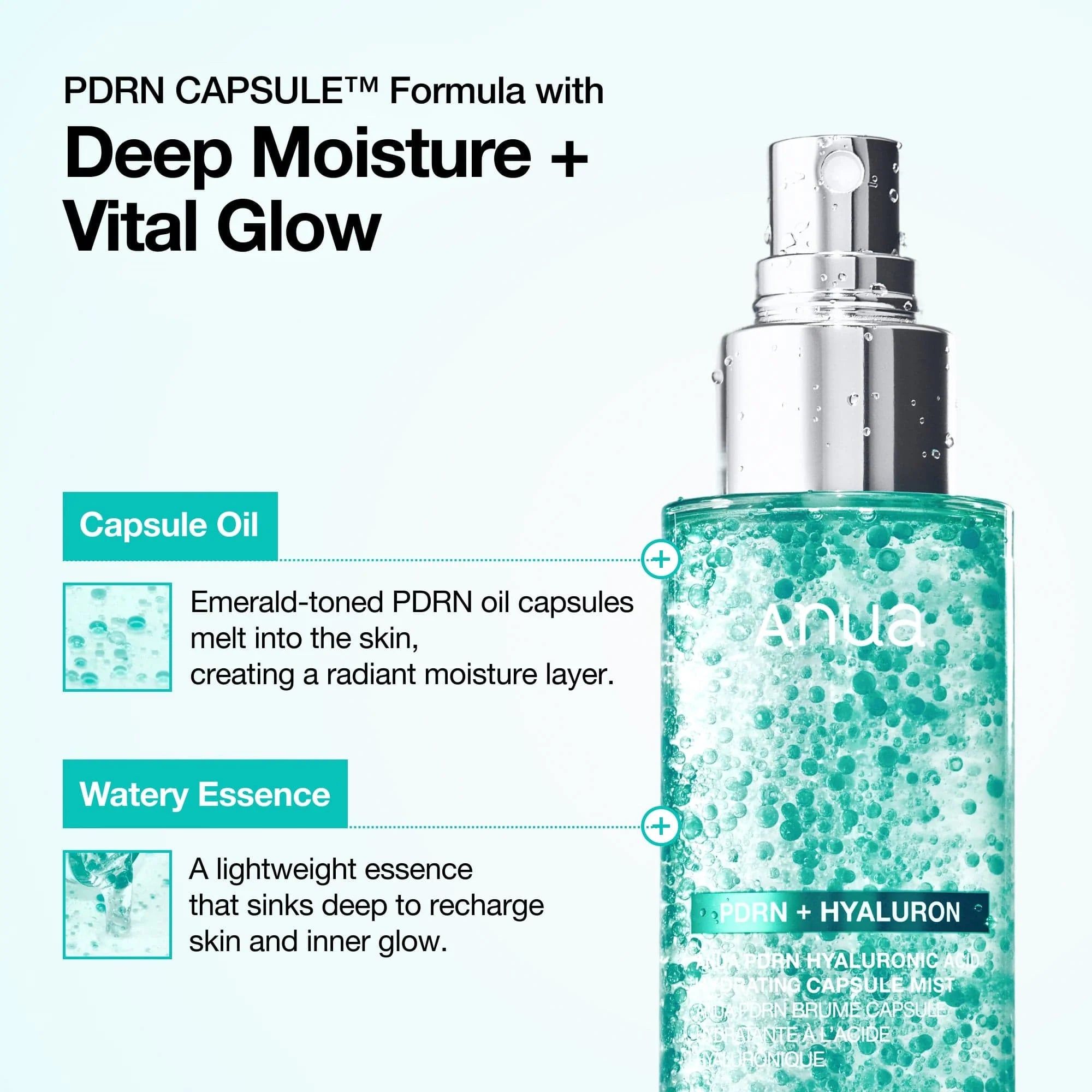 PDRN Hyaluronic Acid Hydrating Capsule Mist - Korean Cosmetics