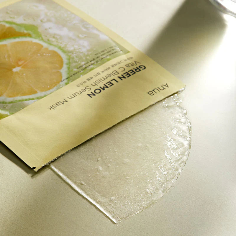 Green Lemon Vita C Blemish Serum Mask - Korean Cosmetics