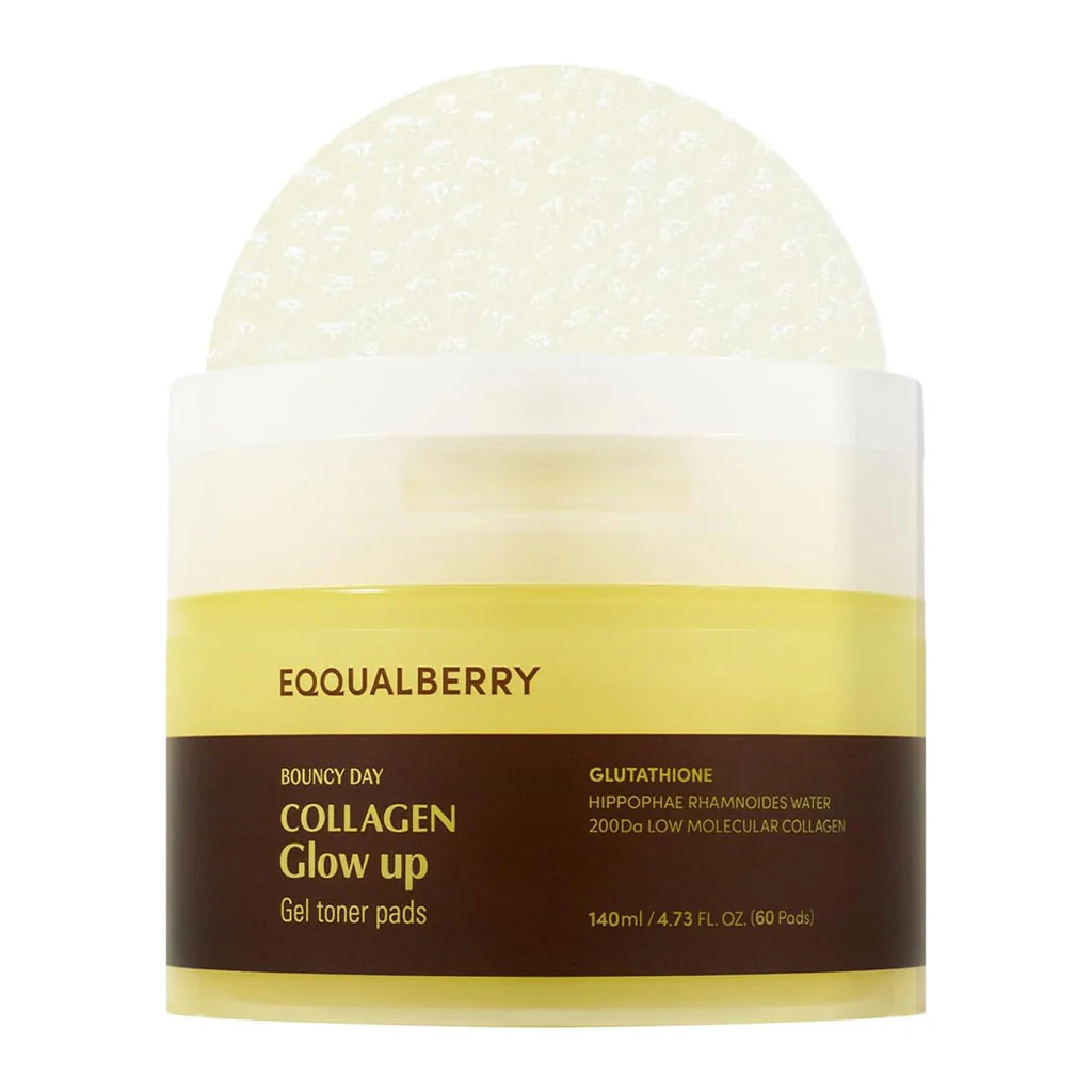 EQQUALBERRY Collagen Glow Up Gel Toner Pads